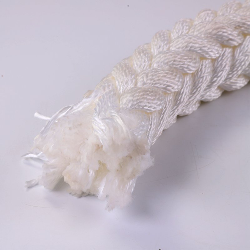 High Strength 8 Strand 80mm Mooring Anchor Rope pp Material Boat Nylon Rope White Color