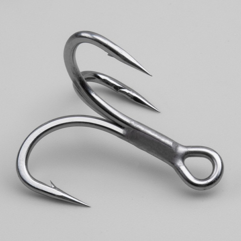 Sea Fishing 6066-4X-NP 1#-5/0# Treble Hooks High Carbon Steel 4X Strong Fishing Hook Triple Anchor Hooks
