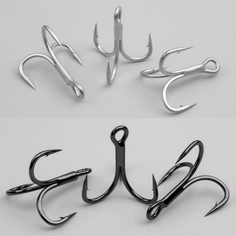 Sea Fishing 6066-4X-NP 1#-5/0# Treble Hooks High Carbon Steel 4X Strong Fishing Hook Triple Anchor Hooks