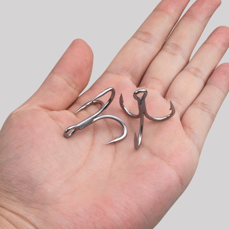 Sea Fishing 6066-4X-NP 1#-5/0# Treble Hooks High Carbon Steel 4X Strong Fishing Hook Triple Anchor Hooks