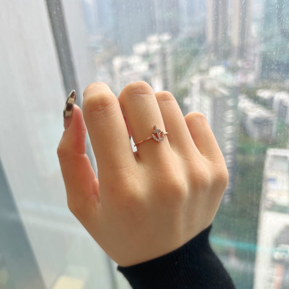 Finger Woman Engagement Jewelry Rose Gold Vermeil Custom Boat Anchor 925 Sterling Silver Ring