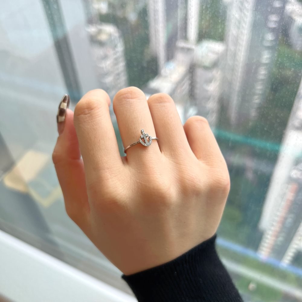 Finger Woman Engagement Jewelry Rose Gold Vermeil Custom Boat Anchor 925 Sterling Silver Ring