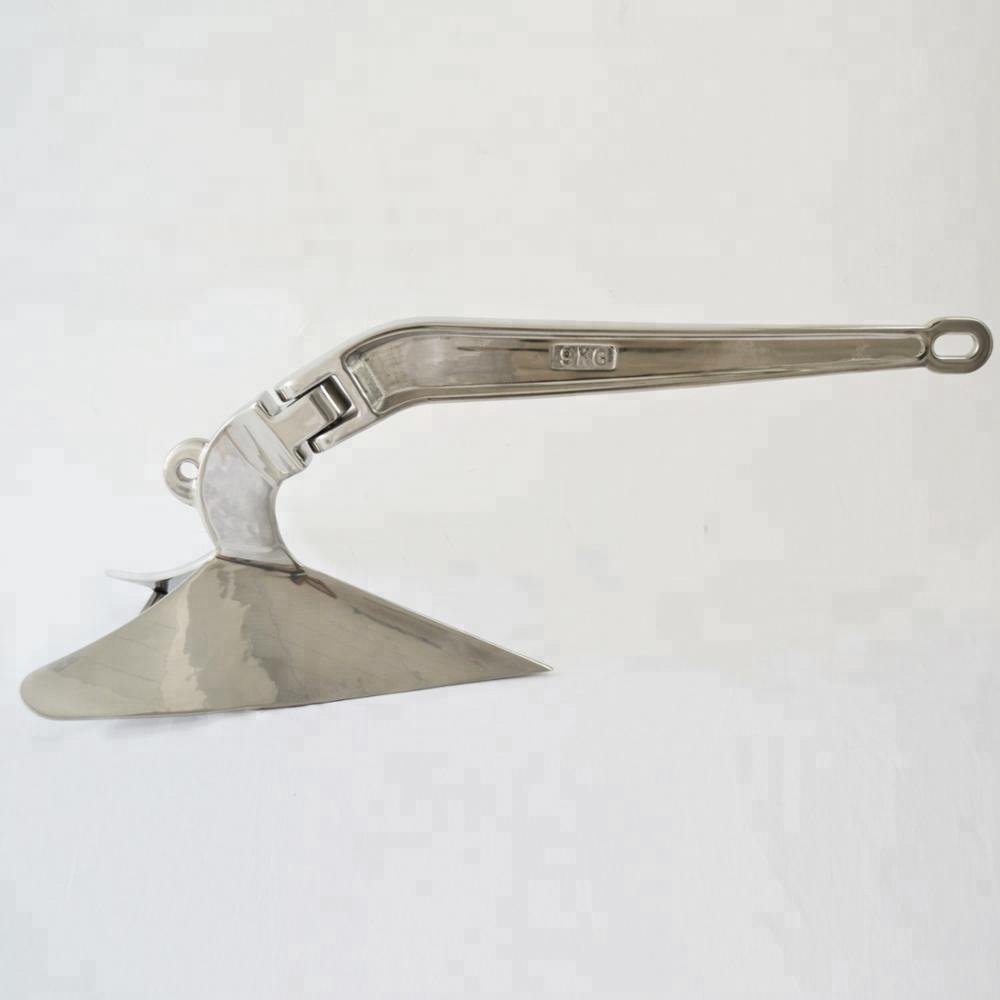 Marine Grade 316 Stainless Steel Boat Hinged Plow Plough Anchor 5KG