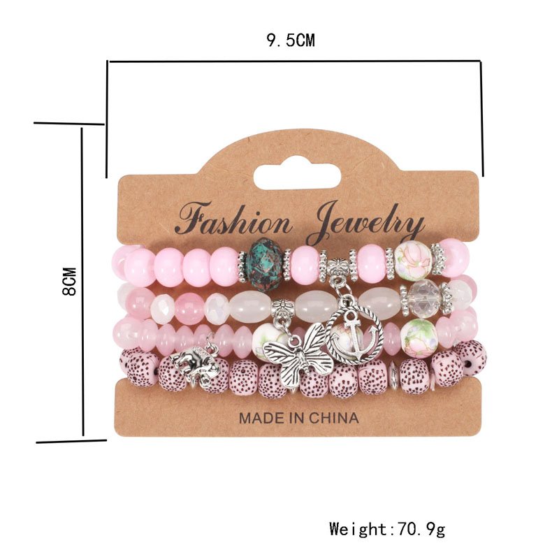 Fashion Variety Set for Women Stack Strands Bead Bracelet Butterfly Boat Anchor Pendant Parties ODM Supply Type Charm Bracelets