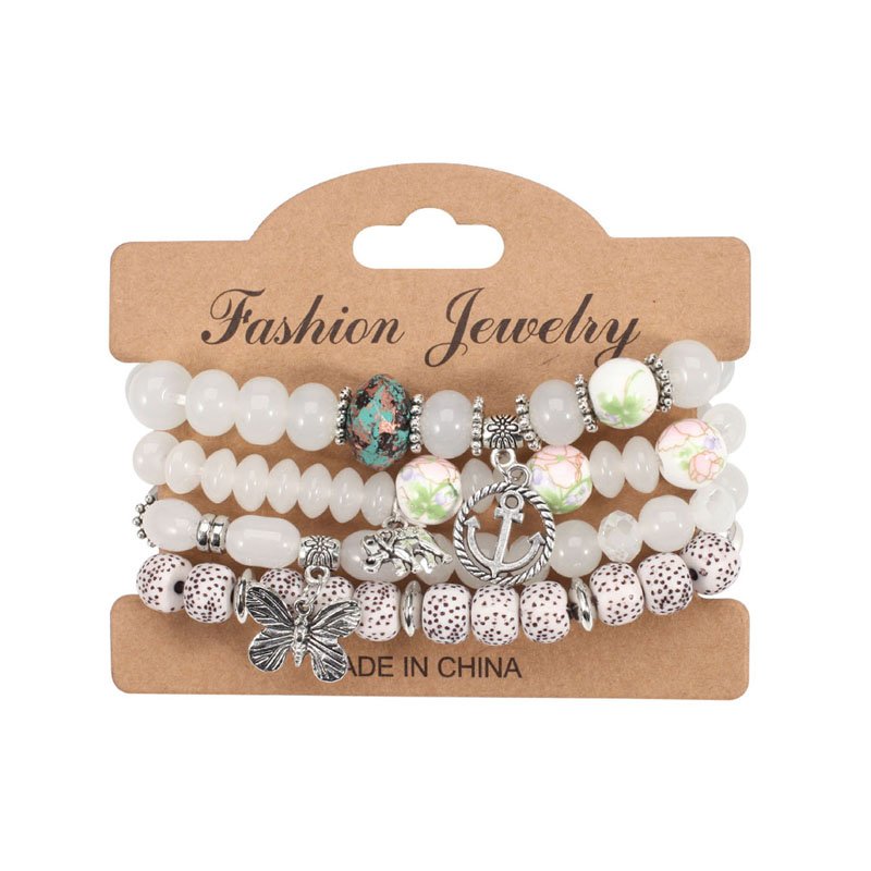 Fashion Variety Set for Women Stack Strands Bead Bracelet Butterfly Boat Anchor Pendant Parties ODM Supply Type Charm Bracelets
