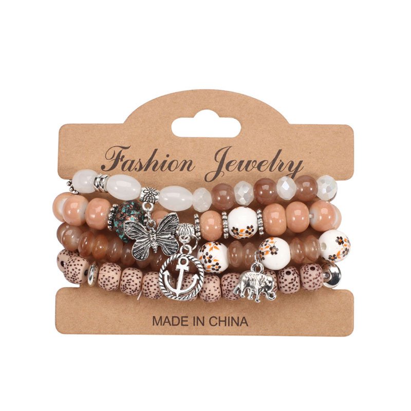 Fashion Variety Set for Women Stack Strands Bead Bracelet Butterfly Boat Anchor Pendant Parties ODM Supply Type Charm Bracelets