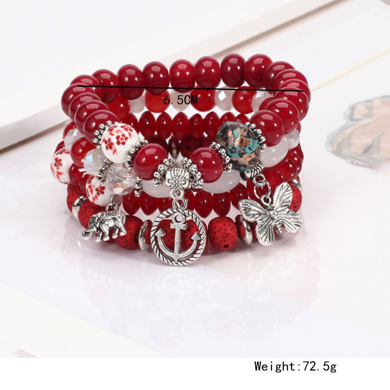 Fashion Variety Set for Women Stack Strands Bead Bracelet Butterfly Boat Anchor Pendant Parties ODM Supply Type Charm Bracelets
