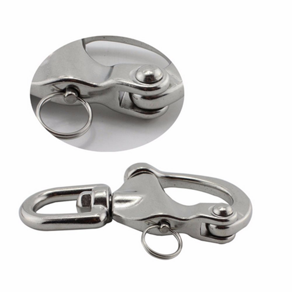 Swivel Eye Snap Shackle Quick Release Bail Rigging Boat Anchor Chain Eye Shackle Stainless Steel Clip for Marine Architectural