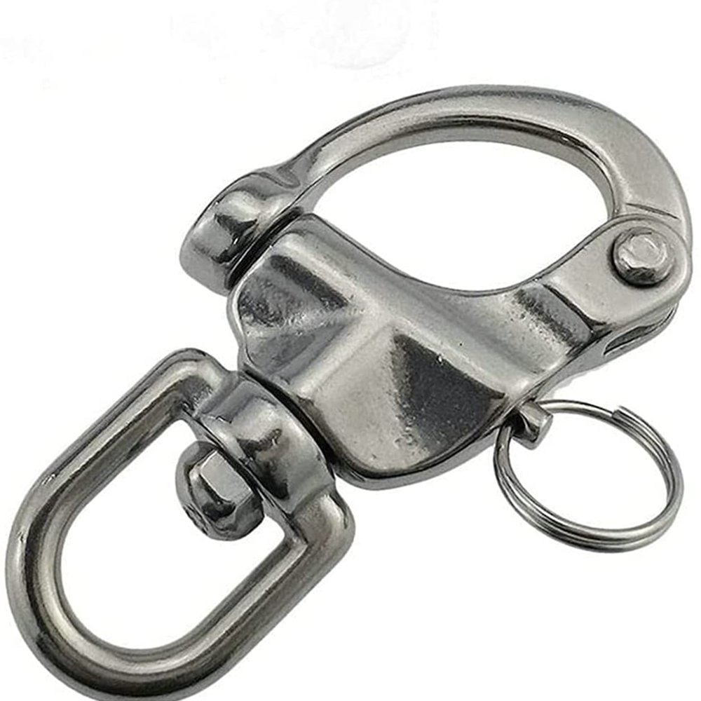 Swivel Eye Snap Shackle Quick Release Bail Rigging Boat Anchor Chain Eye Shackle Stainless Steel Clip for Marine Architectural