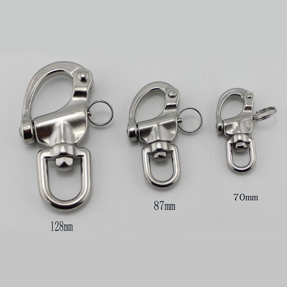Swivel Eye Snap Shackle Quick Release Bail Rigging Boat Anchor Chain Eye Shackle Stainless Steel Clip for Marine Architectural