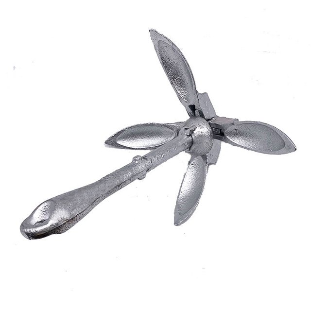 Small Marine Galvanizing Carbon Steel Boat Umbrella Folding a Four Claw Anchor for Fishing Boat Anchor Set