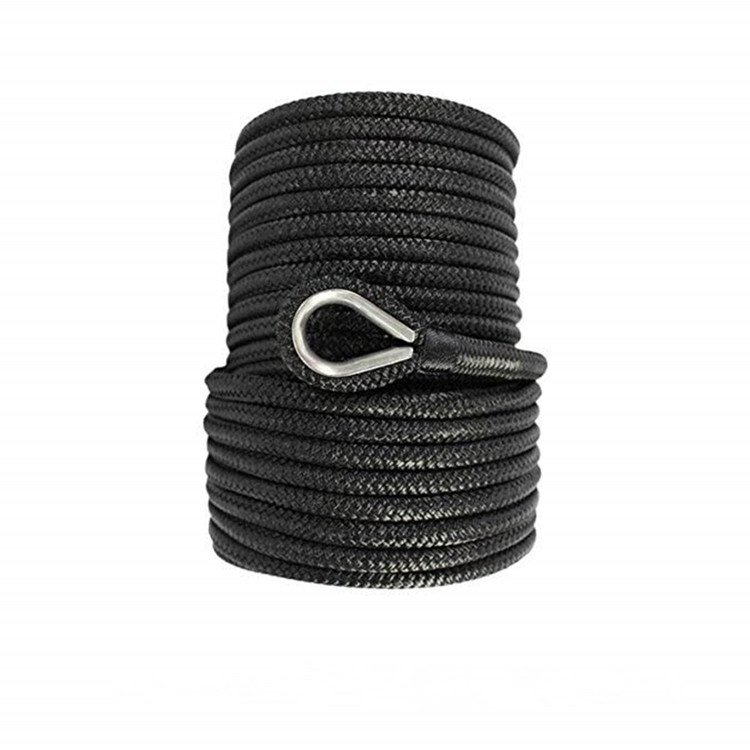 Hot Selling Boat Mooring Rope 1/2 Inch Polypropylene 3 Strands Twisted Anchor Line with Stainless Steel for Marine Accessories