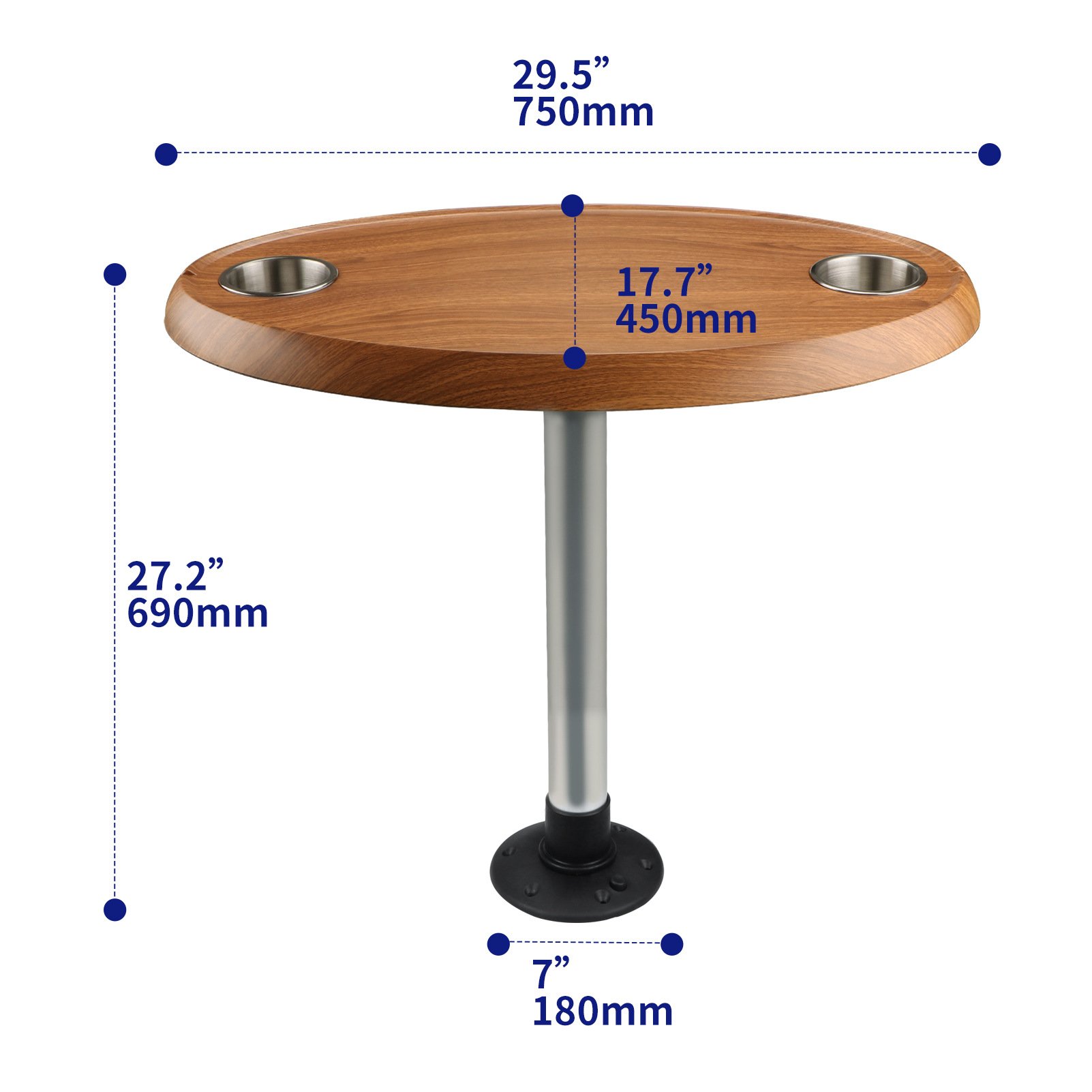 Factory Direct Sale Marine Boat Yacht Adjustable Dining Table Top Coffee Table for Boat Motorhome RV
