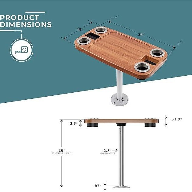 Factory Direct Sale Marine Boat Yacht Adjustable Dining Table Top Coffee Table for Boat Motorhome RV