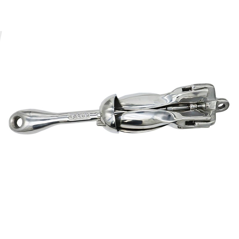 Marine 316 Stainless Steel Boat 3.3lbs 1.5kg Folding Grapnel Anchor for Yacht