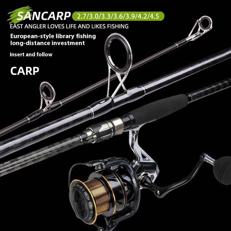 Quanhong Carbon Super Hard Joint 2.7/3.0/3.3m Large Guide Ring Bait Throwing Rod Light Anchor Lure Three-Section Rod