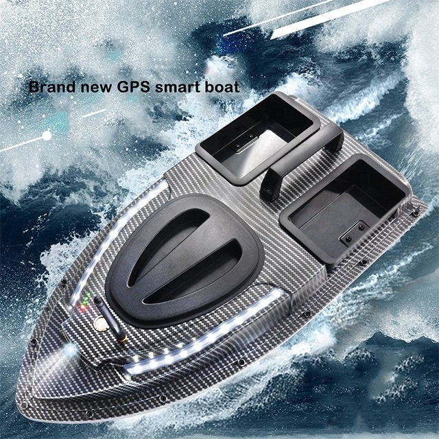 V900 Bait Boat 40 GPS Anchor Points Dual Hoppers 500M Auto Return Carp Fishing Boat With Steering Light