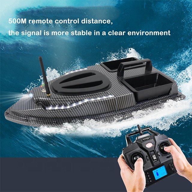V900 Bait Boat 40 GPS Anchor Points Dual Hoppers 500M Auto Return Carp Fishing Boat With Steering Light