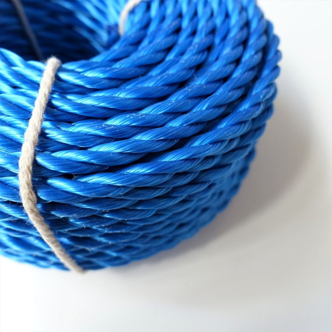 Hot Sale Factory Price Customized Diameter 28mm 3 Strands Twisted Pe Rope Polyprophylene Fiber Pp Danline Fishing Rope