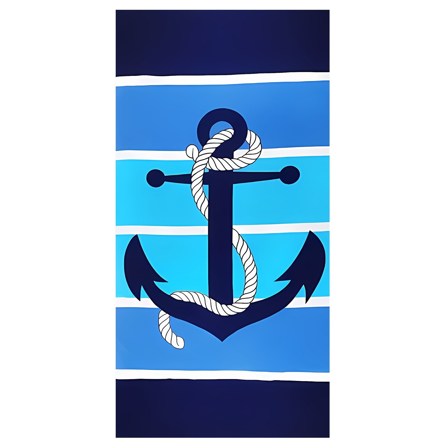 Hot Selling Cross-Border Temu Ultra-Fine Fiber Print Quick-Dry Large Beach Towel Anchor Seaside Bath Towel Microfiber Material