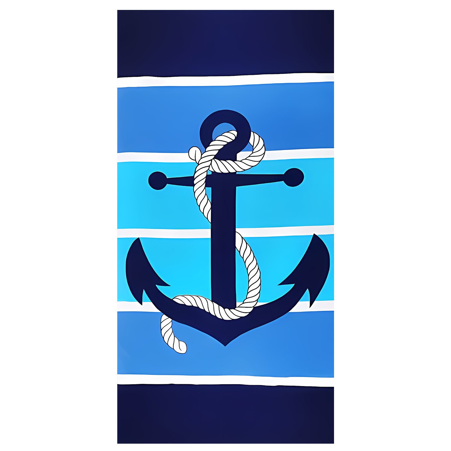 Hot Selling Cross-Border Temu Ultra-Fine Fiber Print Quick-Dry Large Beach Towel Anchor Seaside Bath Towel Microfiber Material