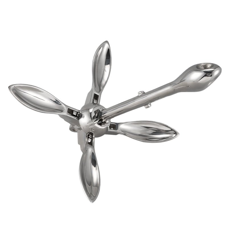 New Design Best Selling 5kg 10kg 3.2kg 1.5kg Stainless Steel Folding Anchor Boat Anchors With Four Tines Marine Accessories