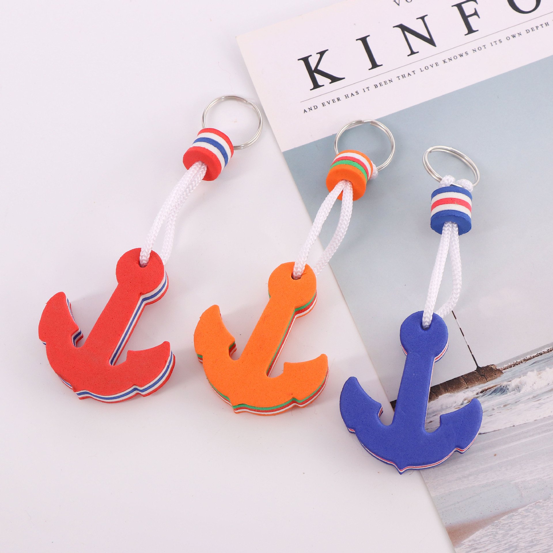 Boat Floating Key Chain Novelty Storage Keychain Water Sports Sailing Anchor Dolphin Buoy Shaped Buoyant Keys Ring