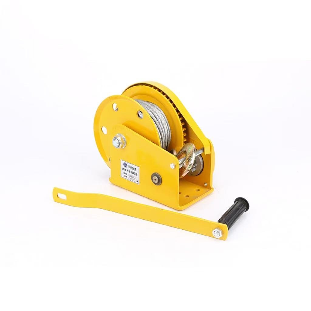 2600lbs Manual Winch with Self-Locking Bearing Two-Way Drum Winch for Boats and Cranes Steel Wire Rope Sling Type