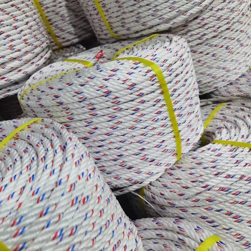 Factory Wholesale Color Twisted Pe Pp Plastic Twine Tiger Rope for Mooring Rope
