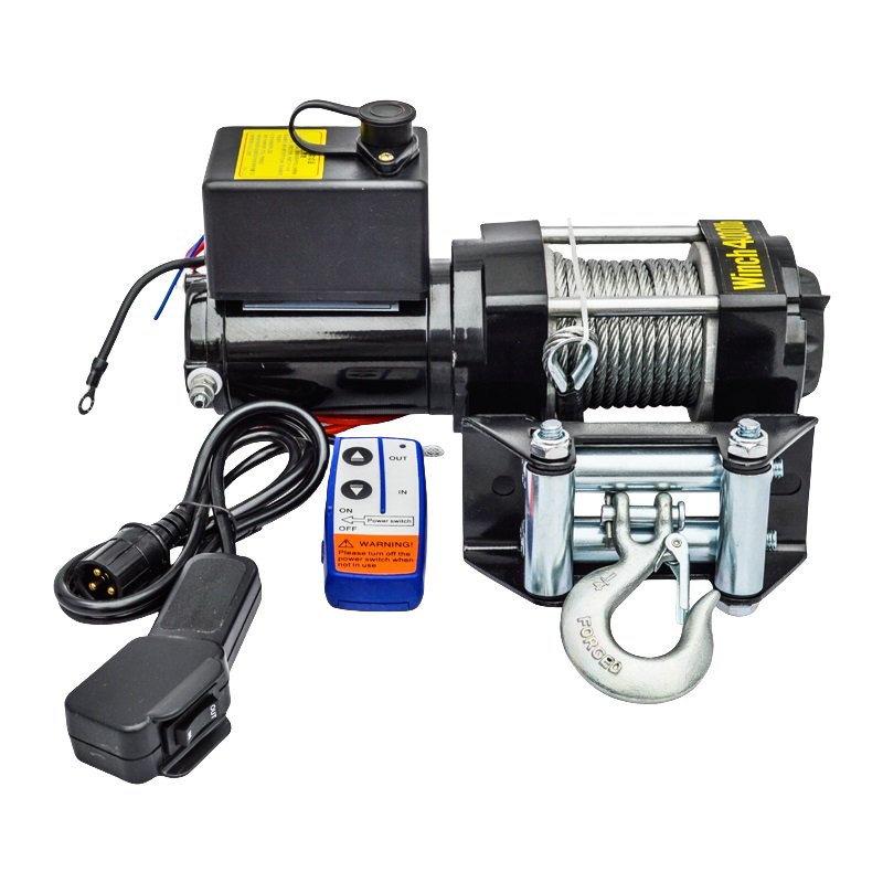 Portable 3000lb Mini 12v/24v Car Boat Anchor Motor Electric Winch with Anti-rotation Wire Rope