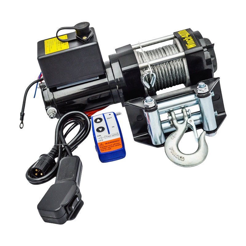 Portable 3000lb Mini 12v/24v Car Boat Anchor Motor Electric Winch with Anti-rotation Wire Rope