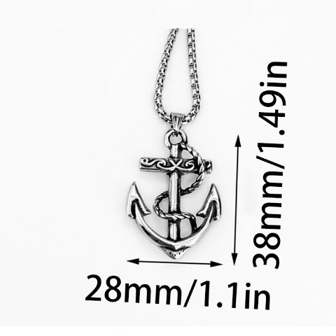 Stainless Steel Vintage Color Boat Anchor Pendant Necklace Hot Sell Jewelry With Chain Men Jewelry for Gift