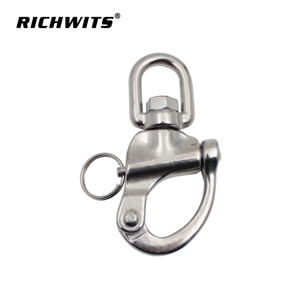 Richwits Sailing Boat Stainless Steel Quick Release Bail Rigging Clip Swivel Snap Shackle
