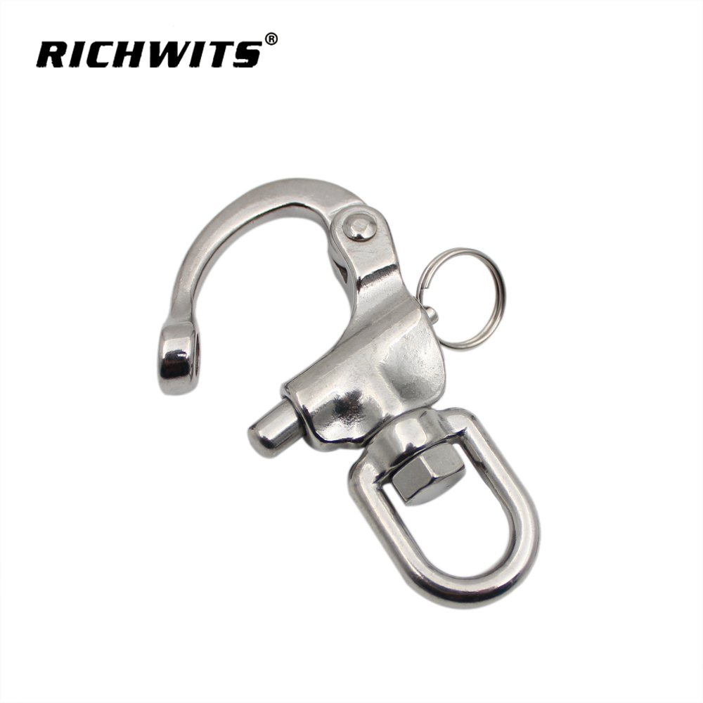 Richwits Sailing Boat Stainless Steel Quick Release Bail Rigging Clip Swivel Snap Shackle