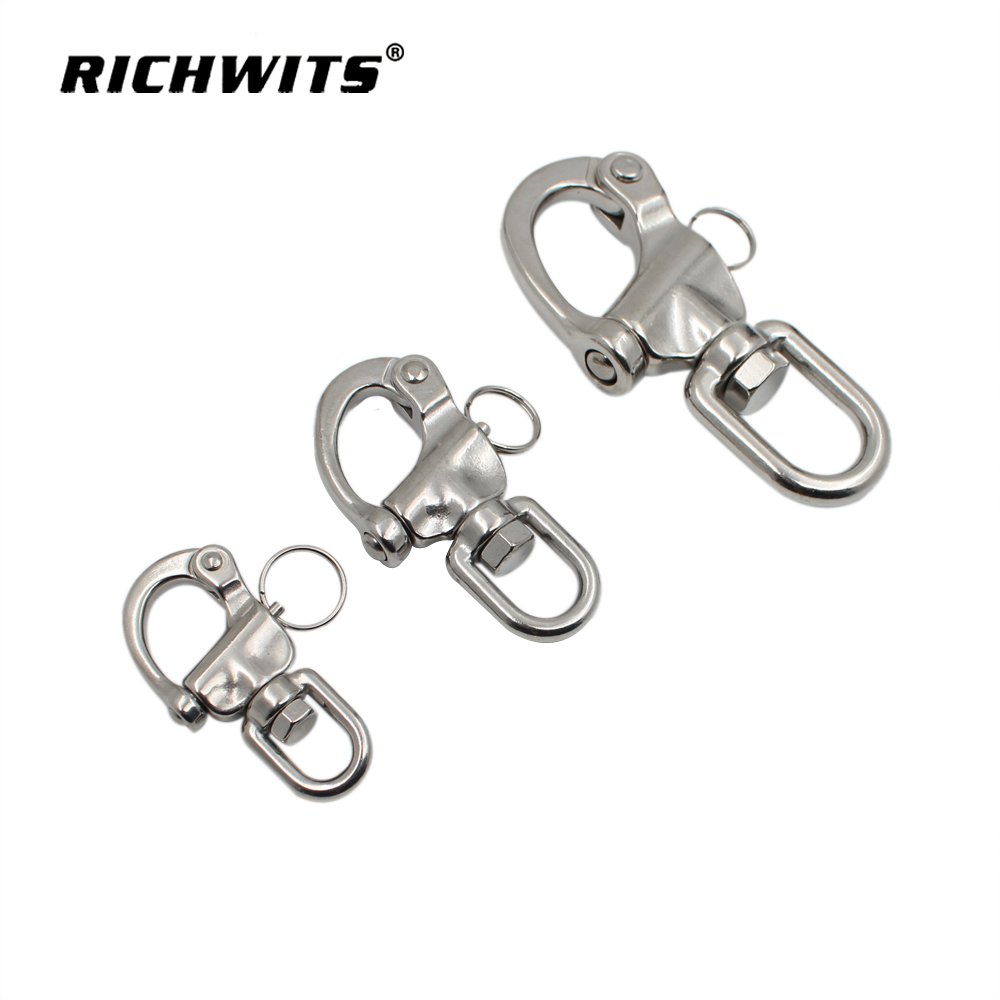 Richwits Sailing Boat Stainless Steel Quick Release Bail Rigging Clip Swivel Snap Shackle