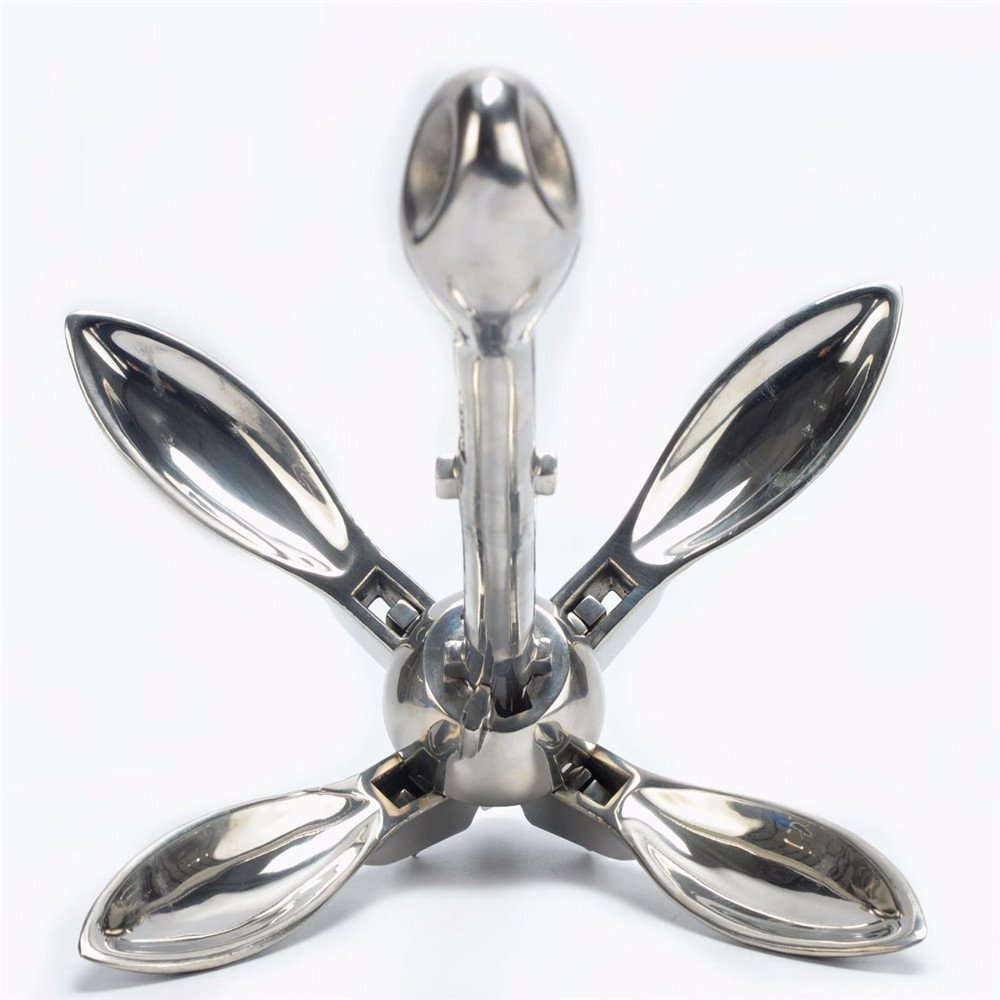 2.5kg 4kg 5kg 8kg 10kg 12 kg Mirror Polished Small Yacht Boat Stainless Steel Folding Anchor
