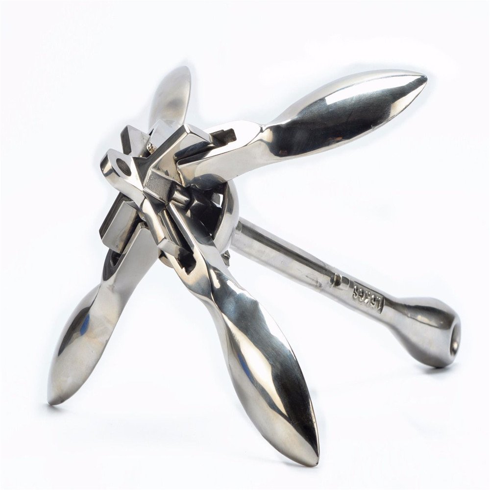 2.5kg 4kg 5kg 8kg 10kg 12 kg Mirror Polished Small Yacht Boat Stainless Steel Folding Anchor