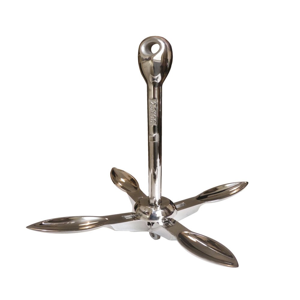 2.5kg 4kg 5kg 8kg 10kg 12 kg Mirror Polished Small Yacht Boat Stainless Steel Folding Anchor