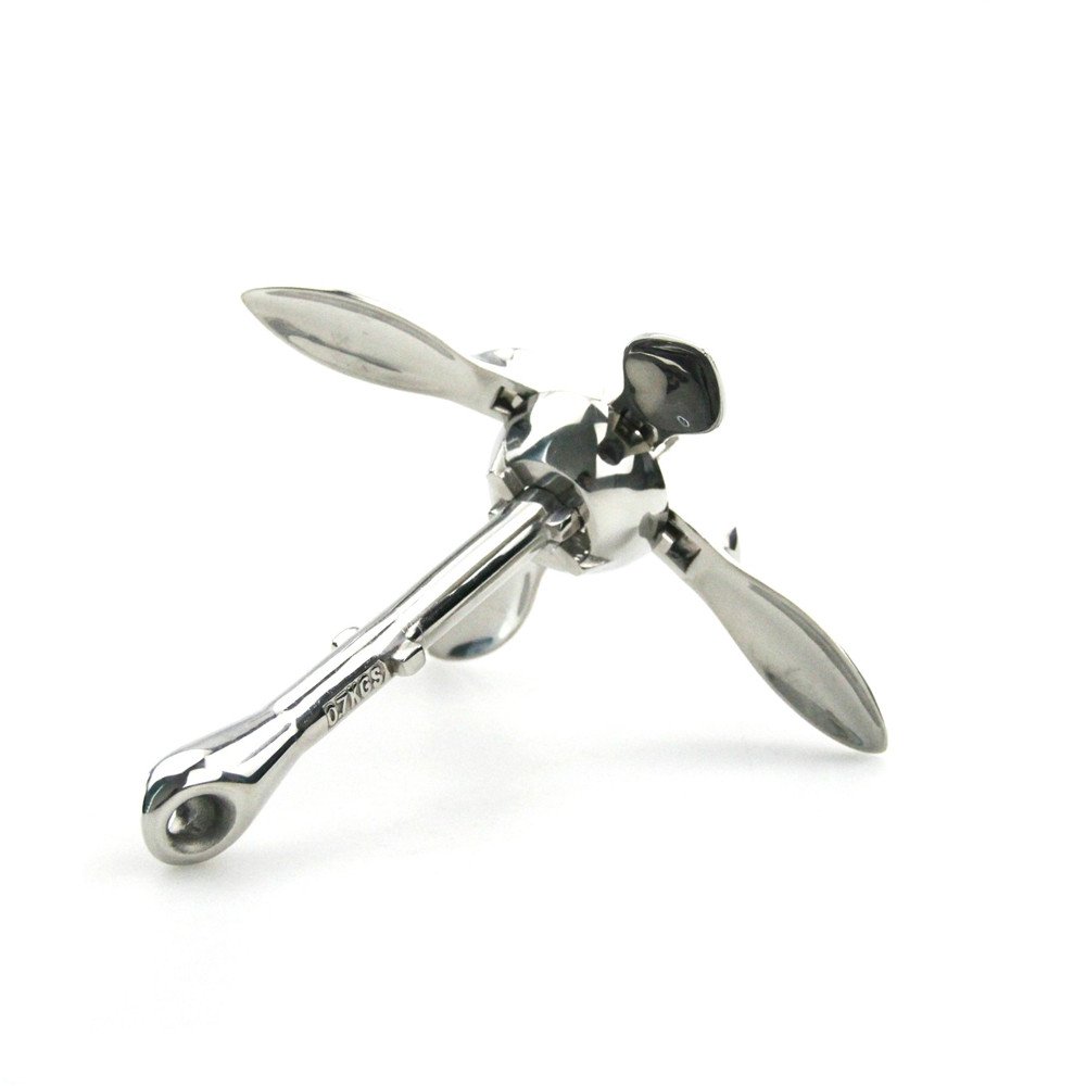 2.5kg 4kg 5kg 8kg 10kg 12 kg Mirror Polished Small Yacht Boat Stainless Steel Folding Anchor