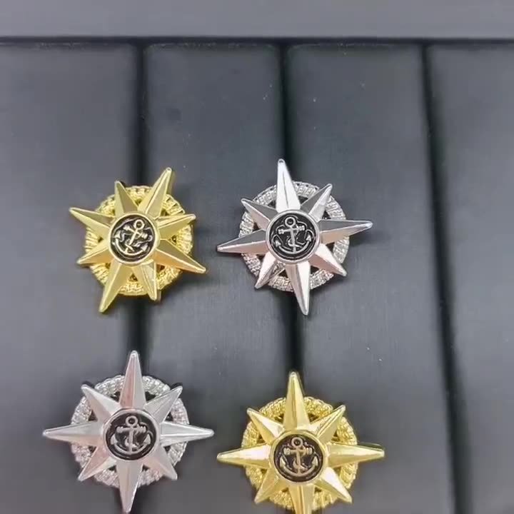 Button Fashion's New British Vintage Style Boat Anchor Drop Rubber Brooch Sustainable Metal Jewelry Shank Decoration Clothing