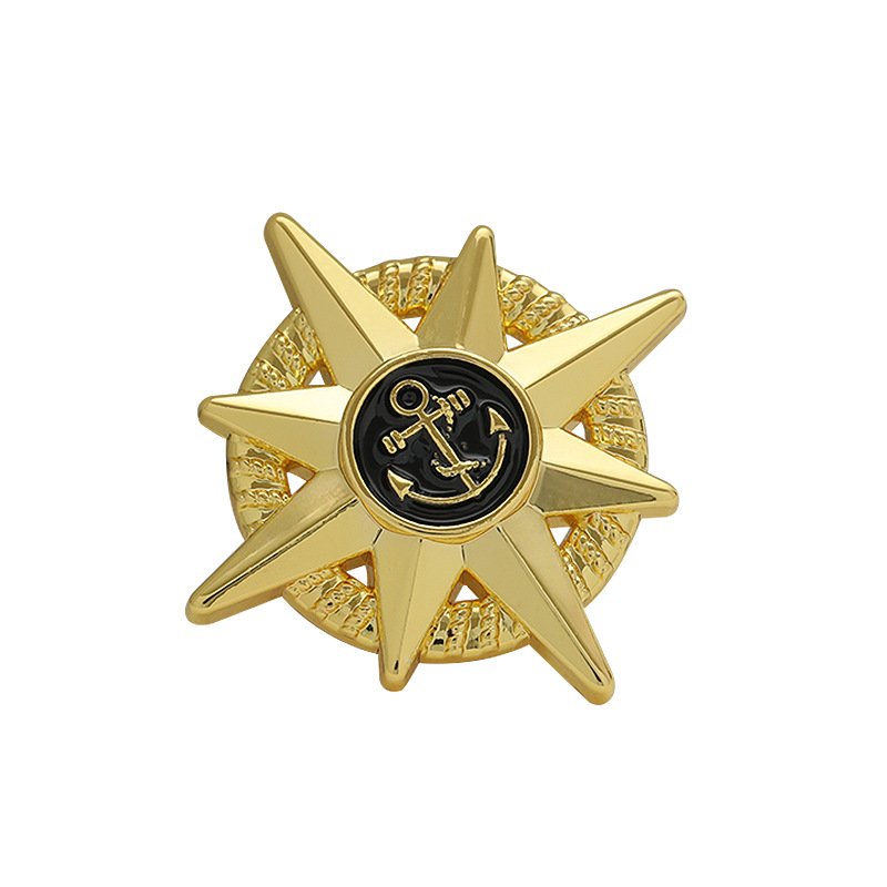 Button Fashion's New British Vintage Style Boat Anchor Drop Rubber Brooch Sustainable Metal Jewelry Shank Decoration Clothing