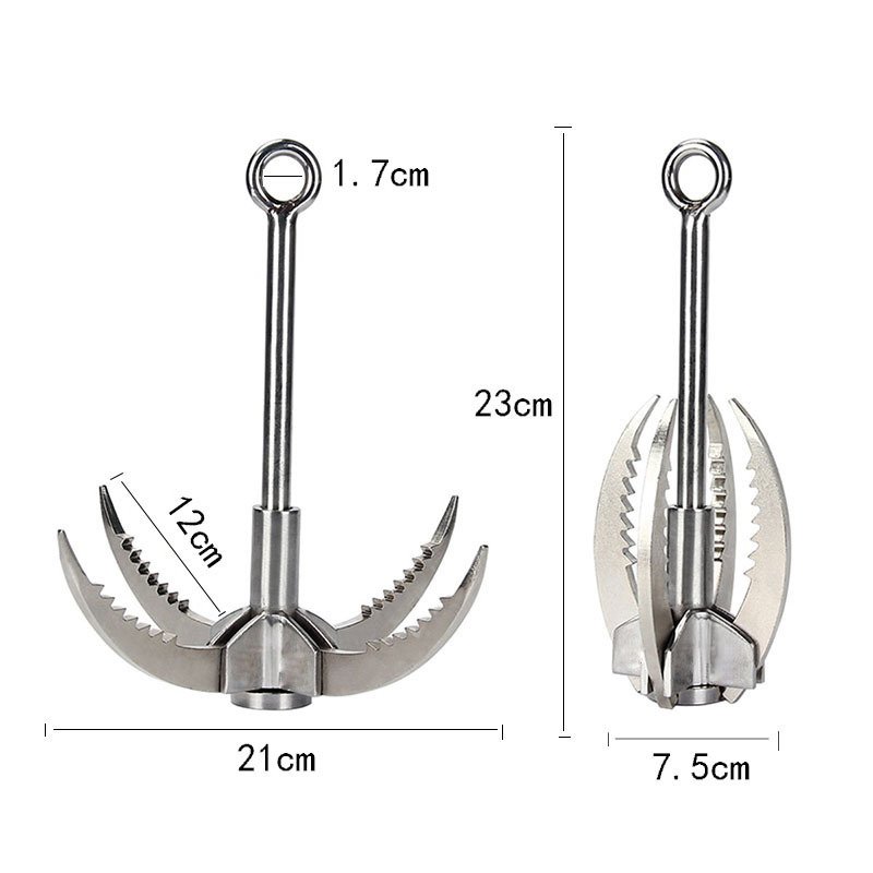 Foldable SS304 Climbing Survival Emergency Grappling Hooks Outdoor Survival Survival Kit Spring Steel 1pc/pouch