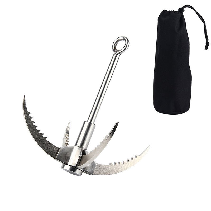 Foldable SS304 Climbing Survival Emergency Grappling Hooks Outdoor Survival Survival Kit Spring Steel 1pc/pouch