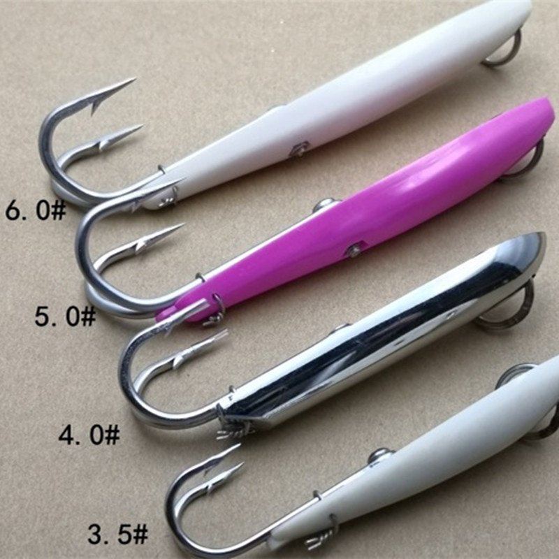 120mm Plastic Double Hook for Deep Sea Offshore Fishing for Spanish Mackerel and Tuna Trolling 60g Weight