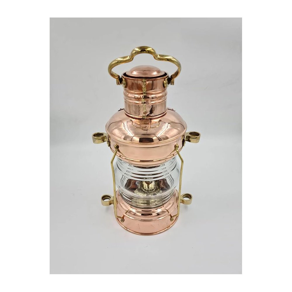 new Brass & copper Anchor Oil Lamp Leeds Burton Nautical Maritime 14" Ship Lantern Rustic Vintage Home DecorAntique Boat Lantern