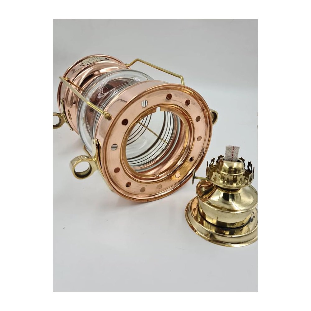 new Brass & copper Anchor Oil Lamp Leeds Burton Nautical Maritime 14" Ship Lantern Rustic Vintage Home DecorAntique Boat Lantern
