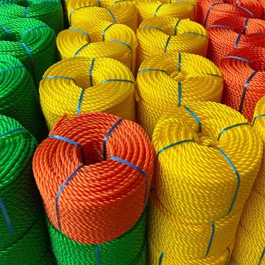 High Tensile 3 Strands 4 Strands Twisted Polypropylene Fiber Marine Fishing PE Nylon Rope PP Danline for Packaging