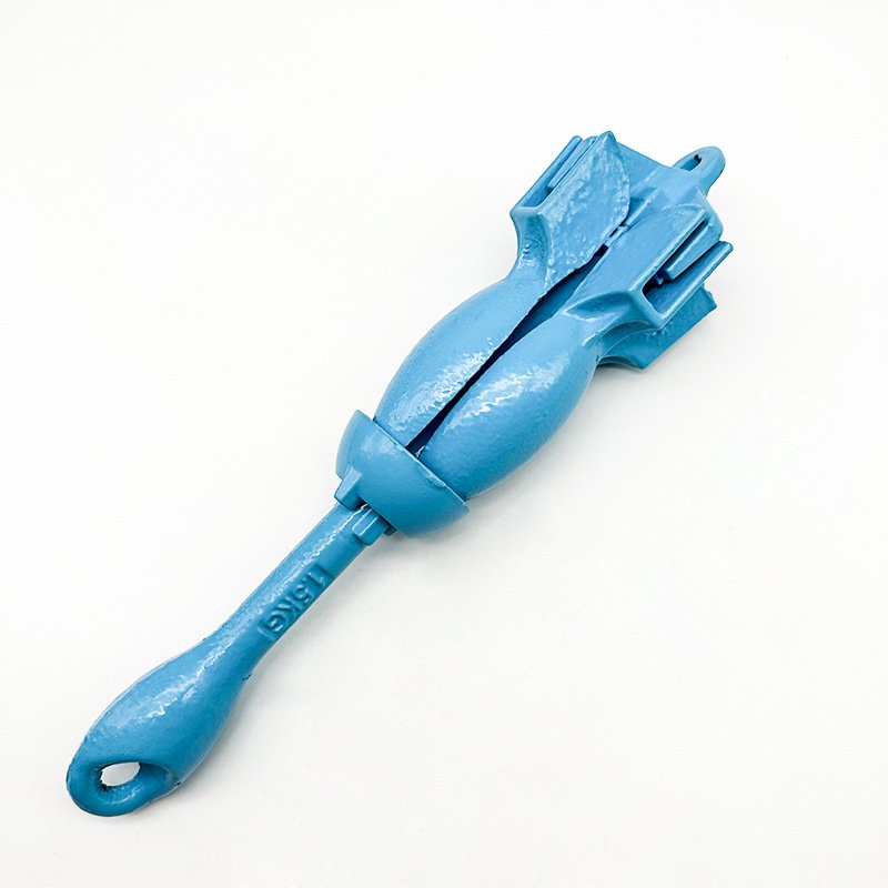 Marine Cast 3.5lb 1.5KG Ship Docking Boat Carbon Steel Yacht Blue Coating Folding Grapnel Anchor