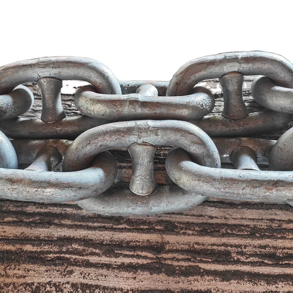 Black Painted U2 U3 Standard Welded Steel Ship 22mm Marine Stud Link Anchor Chain
