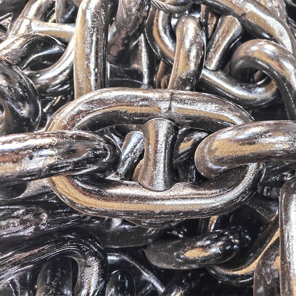 Black Painted U2 U3 Standard Welded Steel Ship 22mm Marine Stud Link Anchor Chain